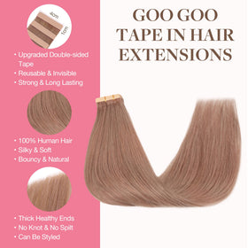 GOO GOO Tape in Hair Extensions 20pcs Velvet Mocha packaging