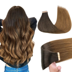 GOO GOO Tape in Hair Extensions 22 inch Chocolate Dip front view
