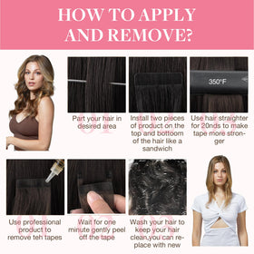 GOO GOO Tape in Hair Extensions 22 inch in use