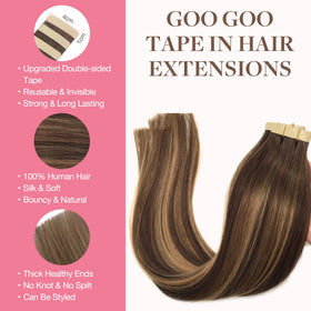 GOO GOO Tape in Hair Extensions 22 inch packaging