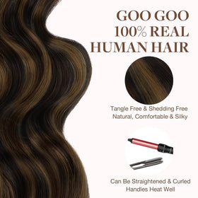 GOO GOO Tape in Hair Extensions 22 inch showing colour variations