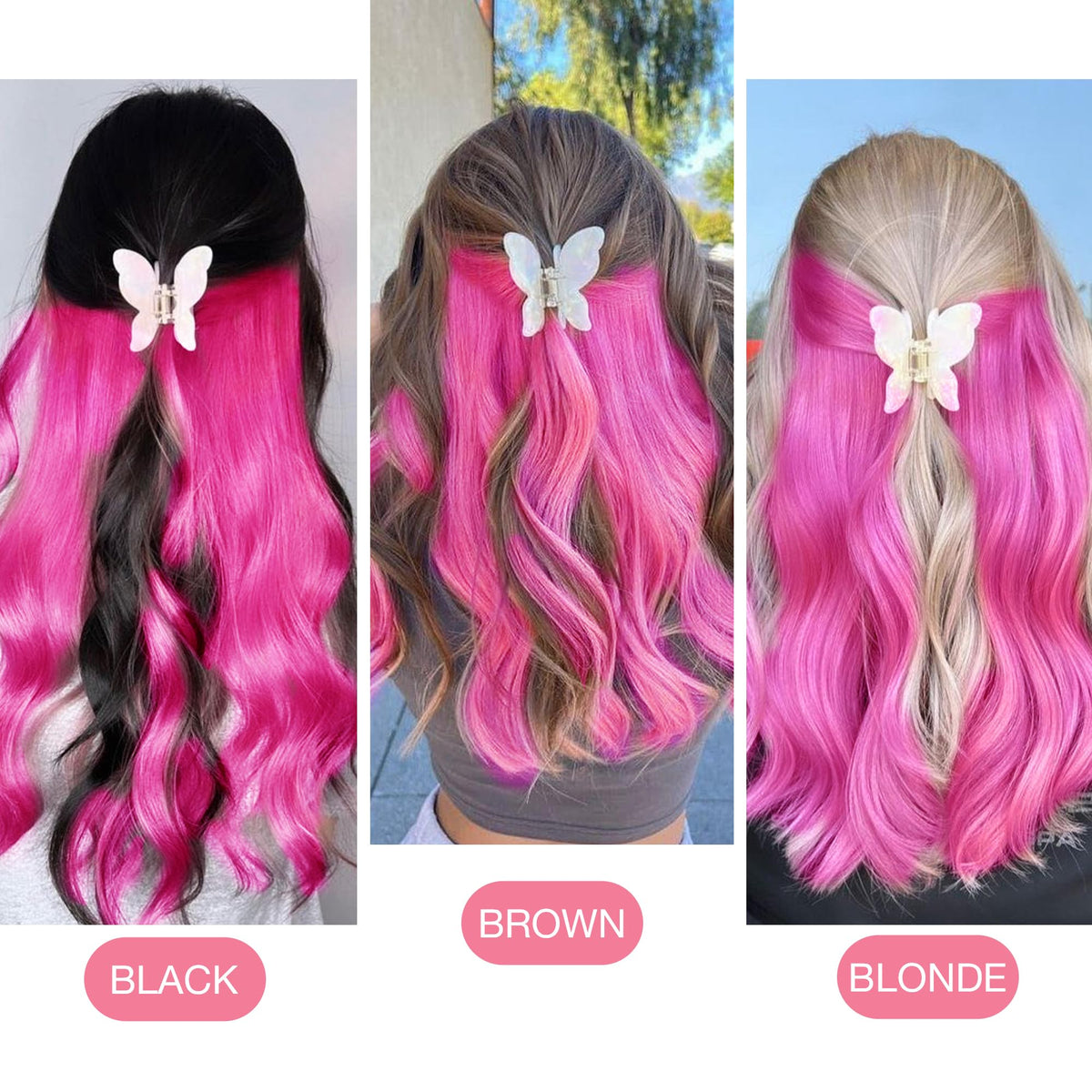 GOO GOO Tape in Hair Extensions 22" Pink installation guide