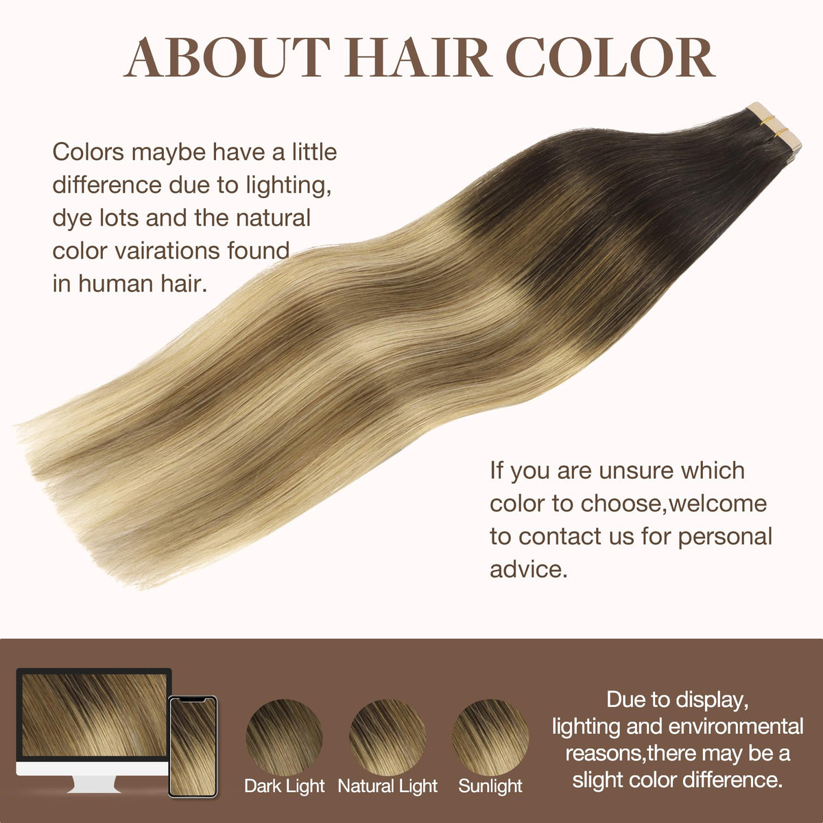 GOO GOO Tape in Hair Extensions 24-inch #2/6/18 back view