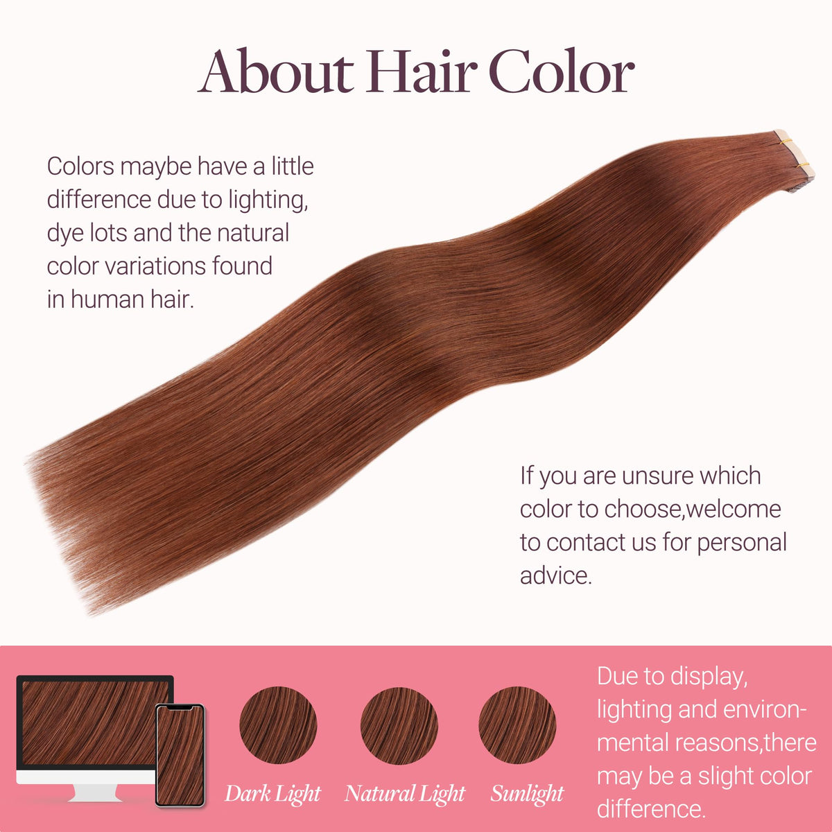 GOO GOO Tape in Hair Extensions 24 inch #33B back view
