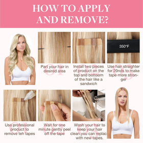 GOO GOO Tape in Hair Extensions 24-inch colour #17/22/60