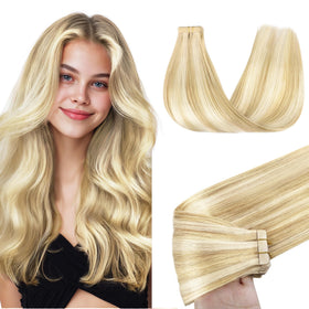 GOO GOO Tape in Hair Extensions 26 inch #18D/22F front view