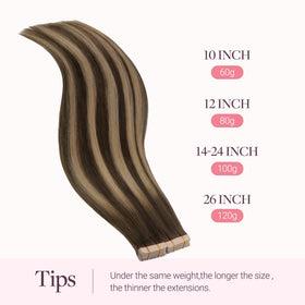 GOO GOO Tape in Hair Extensions 26 inch #4/27/4 application process