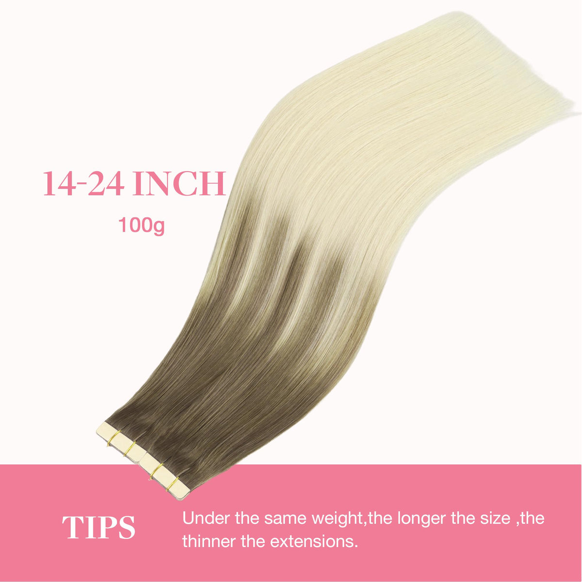 GOO GOO Tape in Hair Extensions 26 inch #9/60 side view
