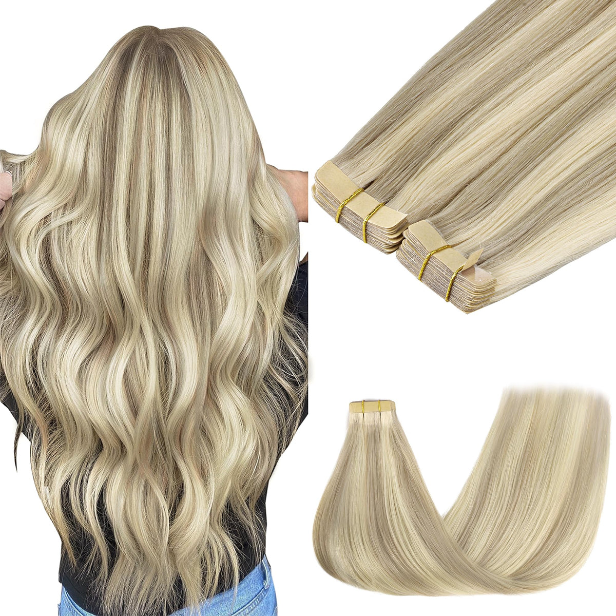 GOO GOO Tape in Hair Extensions 26-inch front view