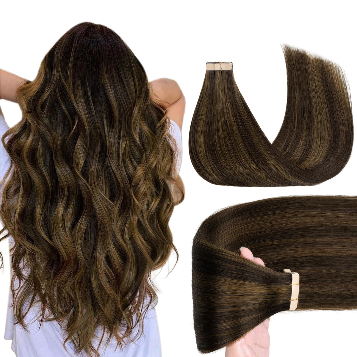 GOO GOO Tape in Hair Extensions 26 inch front view