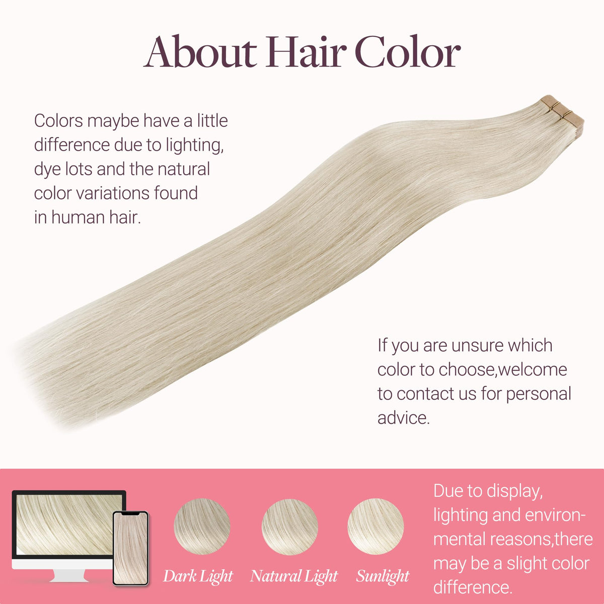 GOO GOO Tape in Hair Extensions 26-inch length comparison