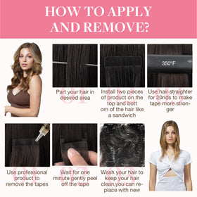 GOO GOO Tape in Hair Extensions 26 inch on model