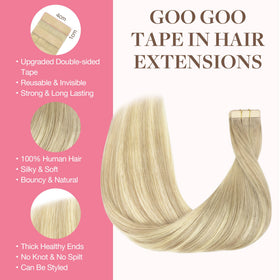 GOO GOO Tape in Hair Extensions 40pcs packaging