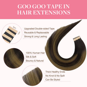GOO GOO Tape in Hair Extensions 40pcs packaging