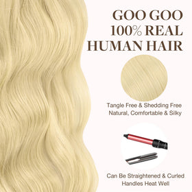 GOO GOO Tape in Hair Extensions 613R Bleach Blonde color match service