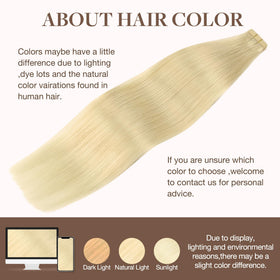 GOO GOO Tape in Hair Extensions 613R Bleach Blonde showing length