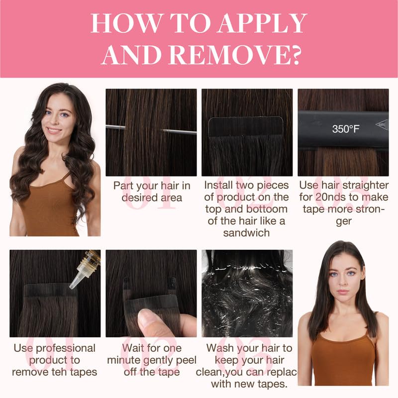 GOO GOO Tape in Hair Extensions application process