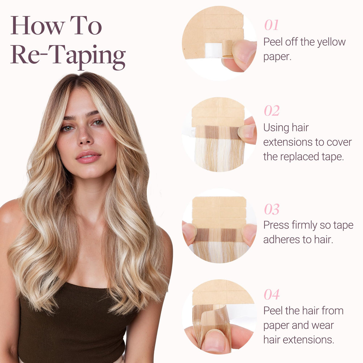 GOO GOO Tape in Hair Extensions application process