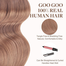 GOO GOO Tape in Hair Extensions applied to hair