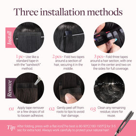GOO GOO Tape in Hair Extensions back view