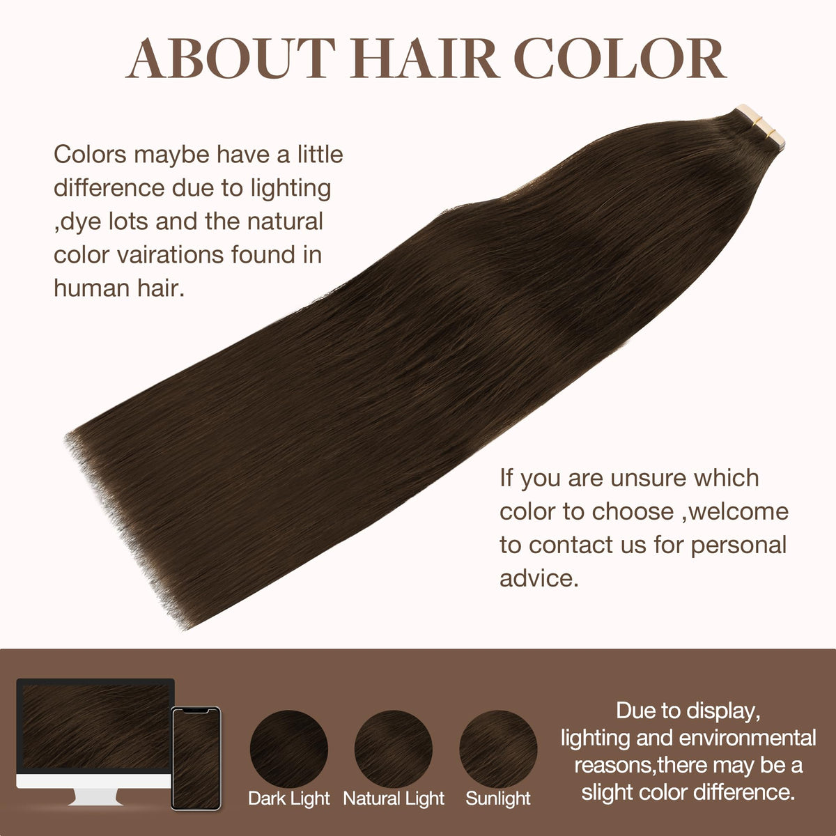 GOO GOO Tape in Hair Extensions Chocolate Brown side view