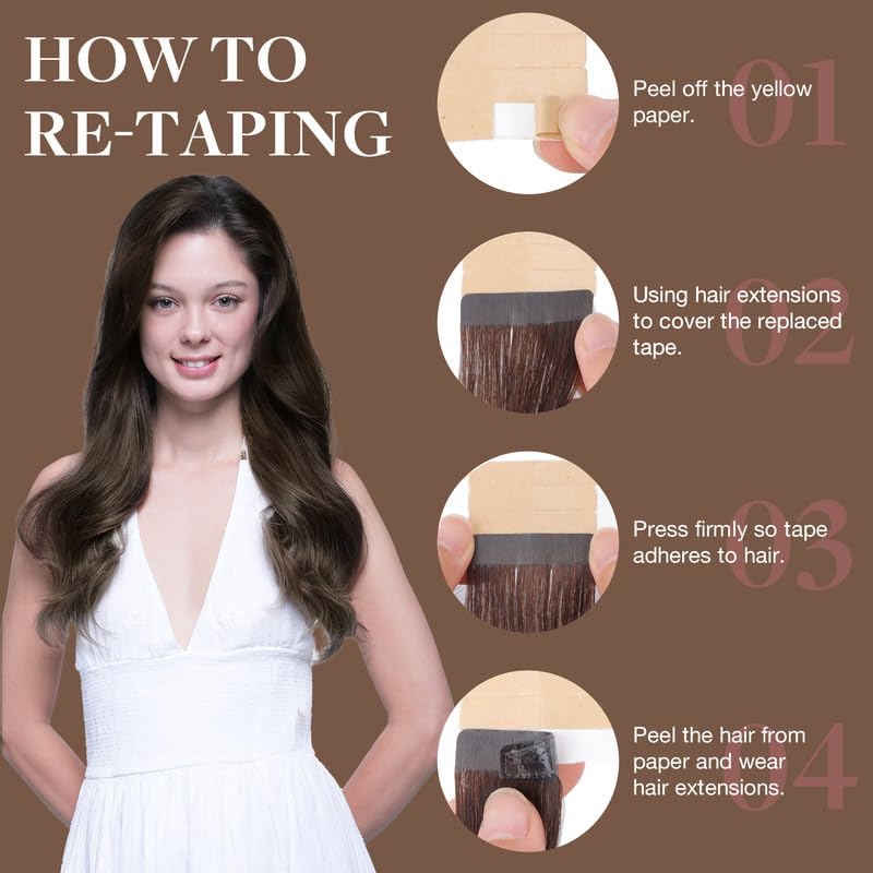 GOO GOO Tape in Hair Extensions close-up of tape