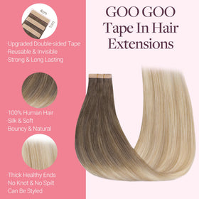 GOO GOO Tape in Hair Extensions close-up of tape
