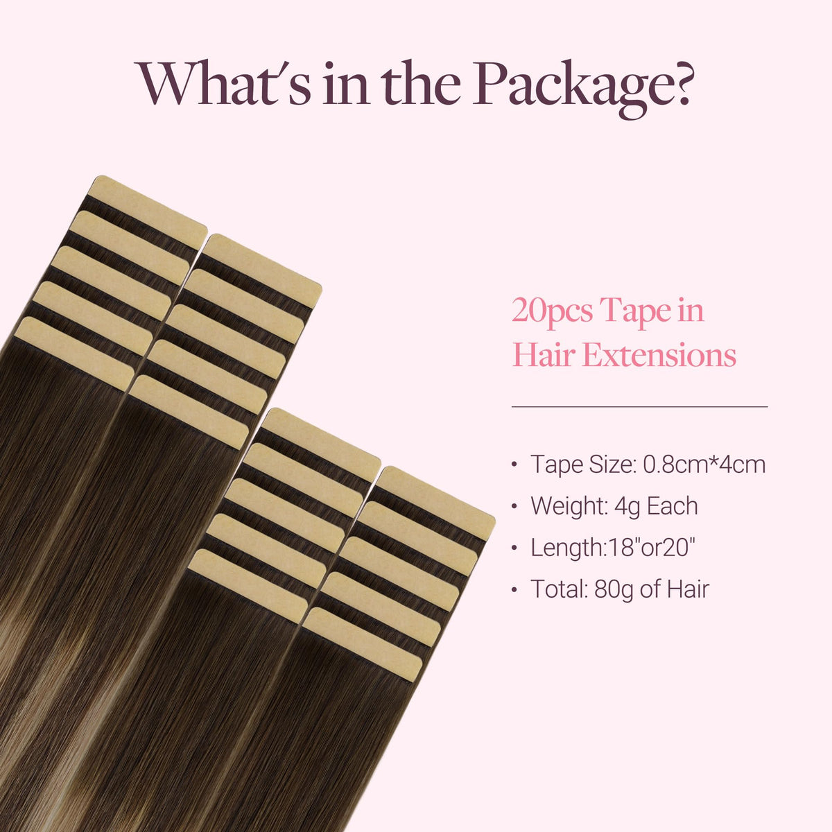 GOO GOO Tape in Hair Extensions close-up of weft