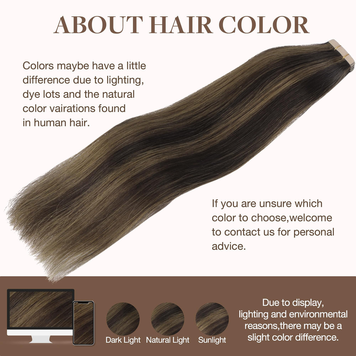 GOO GOO Tape in Hair Extensions color #2/6 sample