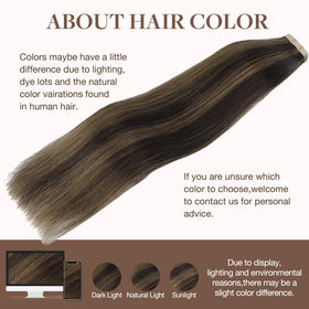 GOO GOO Tape in Hair Extensions color #2/6 sample