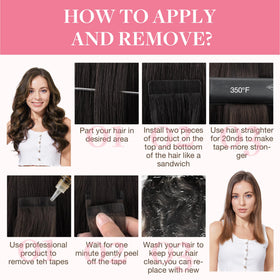 GOO GOO Tape in Hair Extensions color #2C/4E/6C display