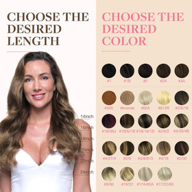 GOO GOO Tape in Hair Extensions color comparison