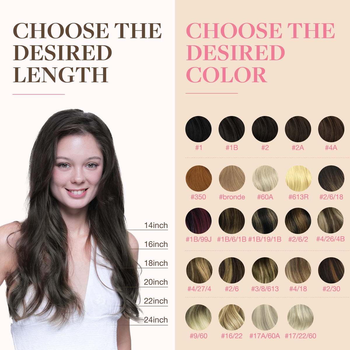 GOO GOO Tape in Hair Extensions color match service example