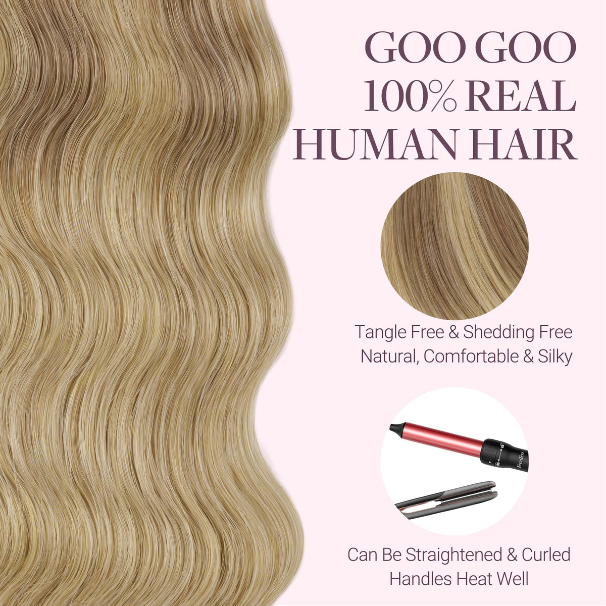 GOO GOO Tape in Hair Extensions color match service example