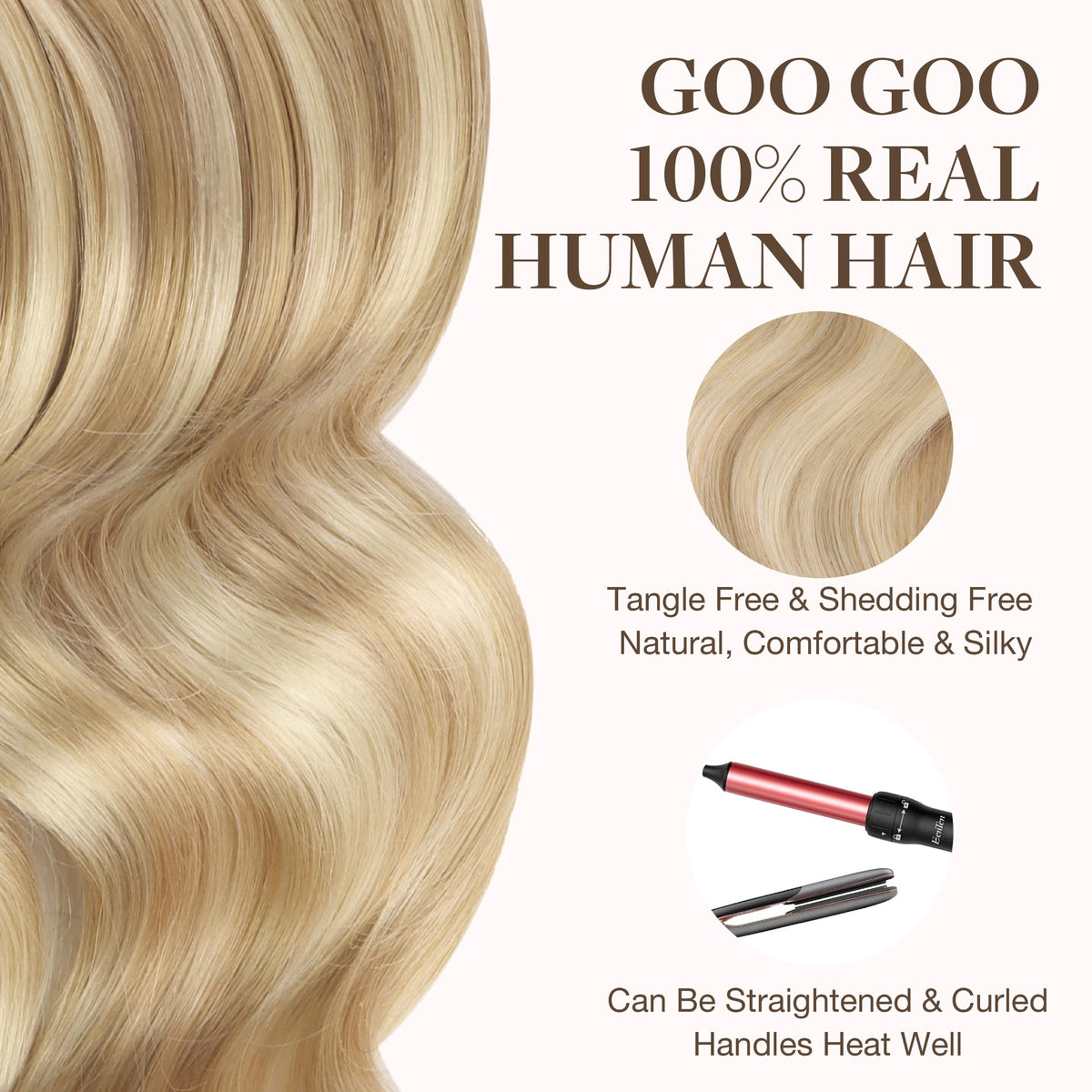 GOO GOO Tape in Hair Extensions displayed in natural light