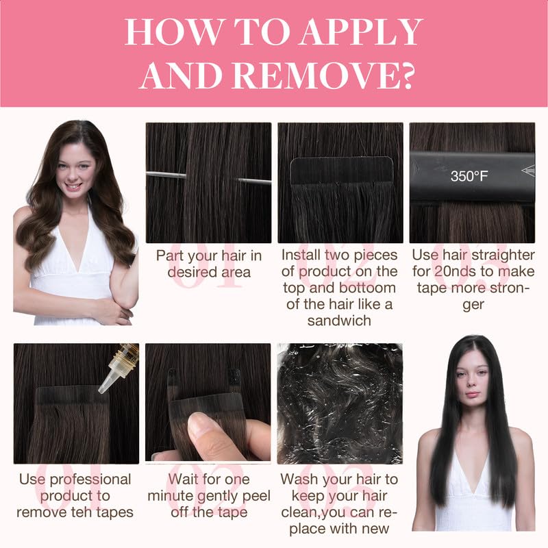 GOO GOO Tape in Hair Extensions displayed in various lengths