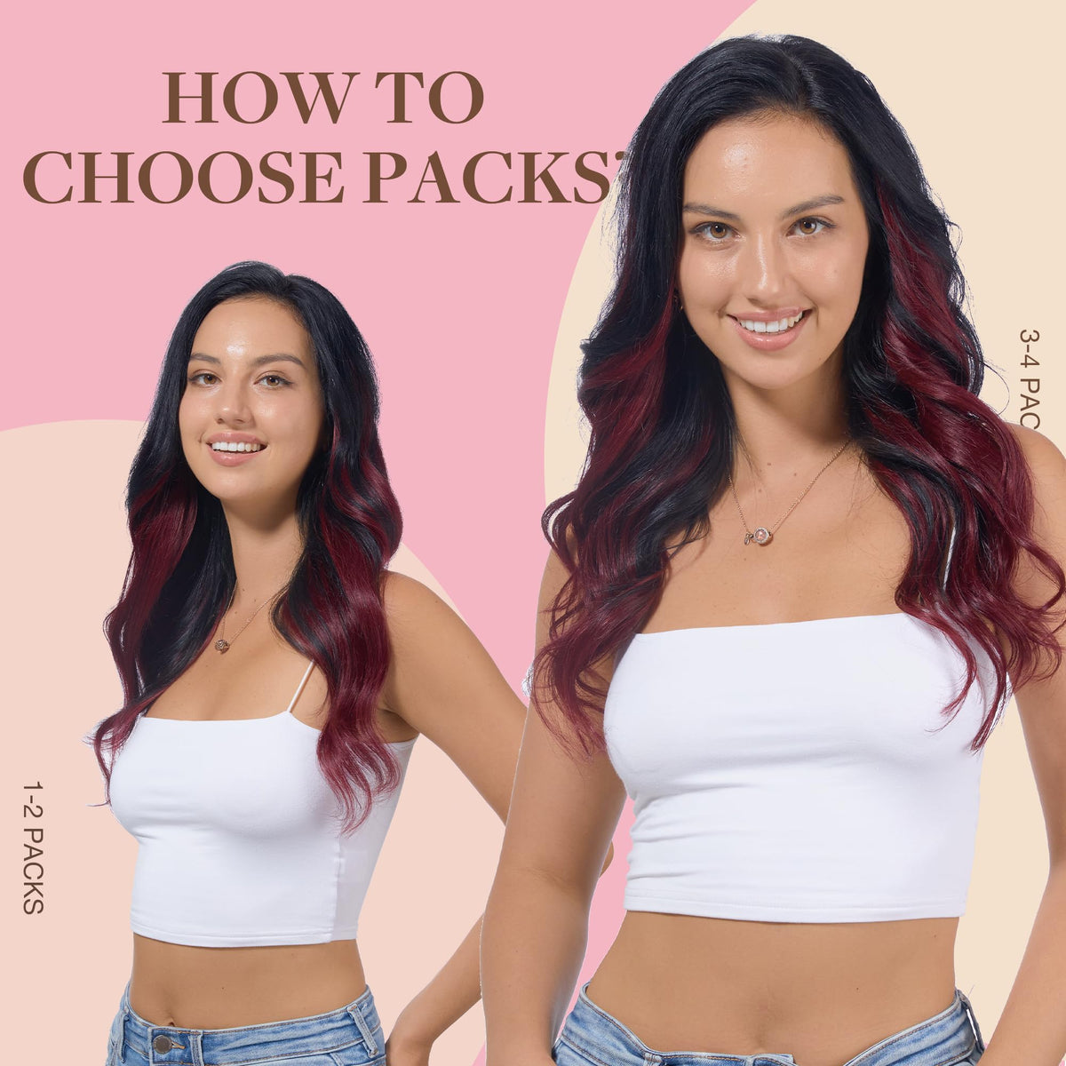 GOO GOO Tape in Hair Extensions displayed in various lengths