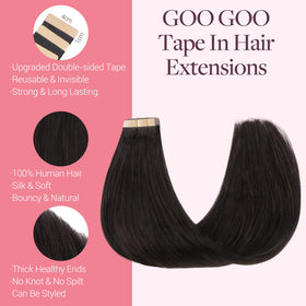 GOO GOO Tape in Hair Extensions displayed on a flat surface