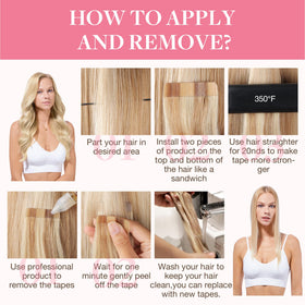GOO GOO Tape in Hair Extensions displayed on a mannequin