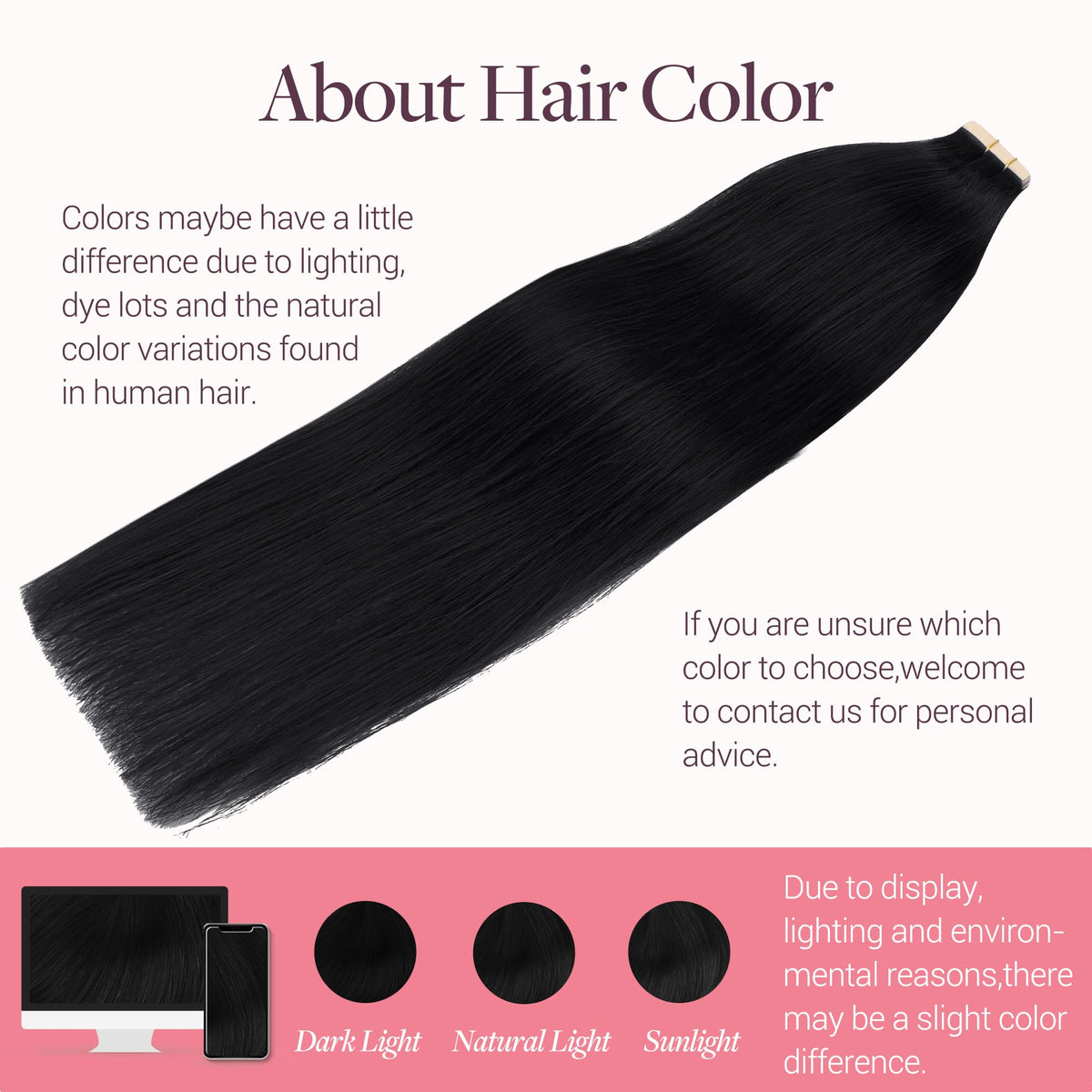 GOO GOO Tape in Hair Extensions displayed on a mannequin