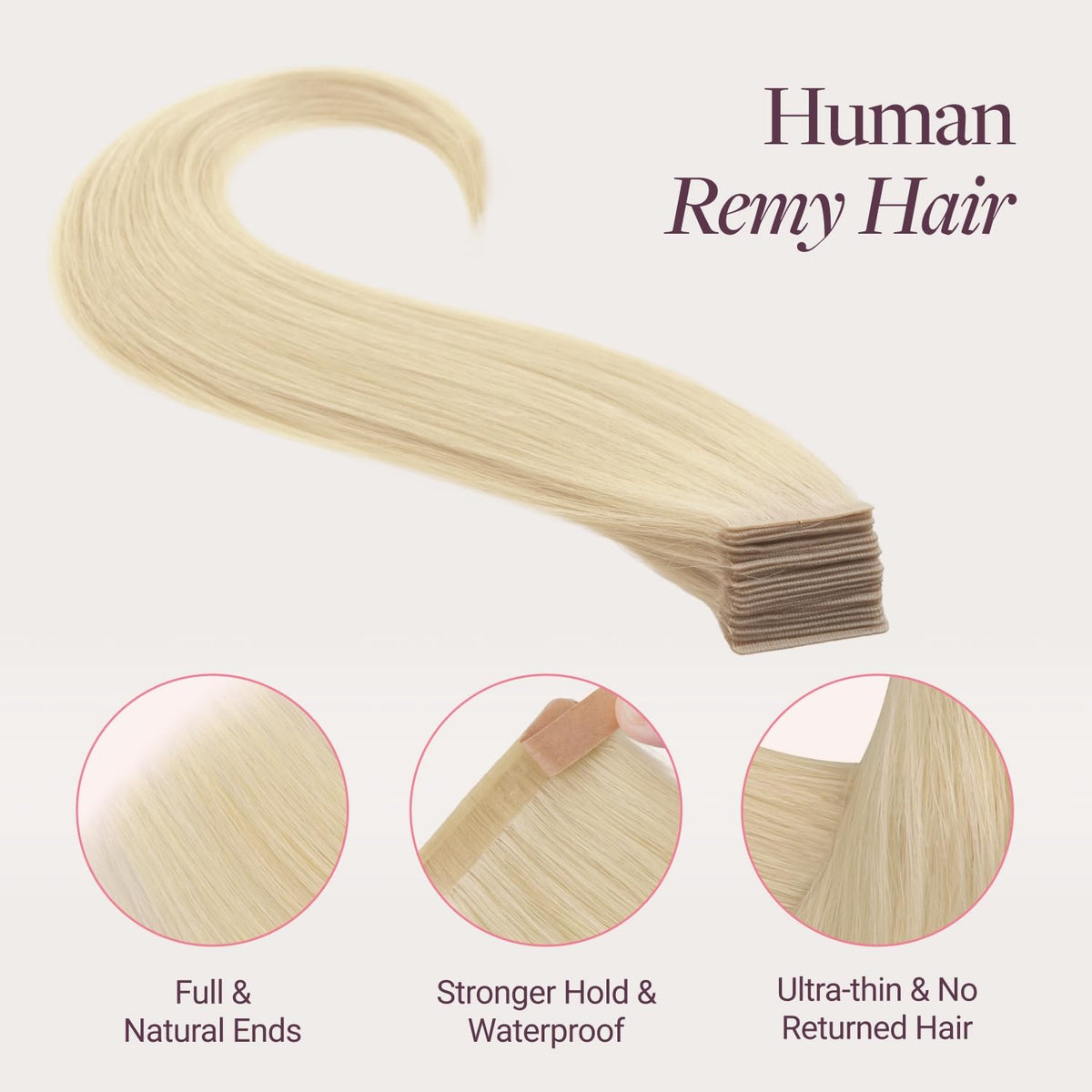GOO GOO Tape in Hair Extensions displayed on a mannequin