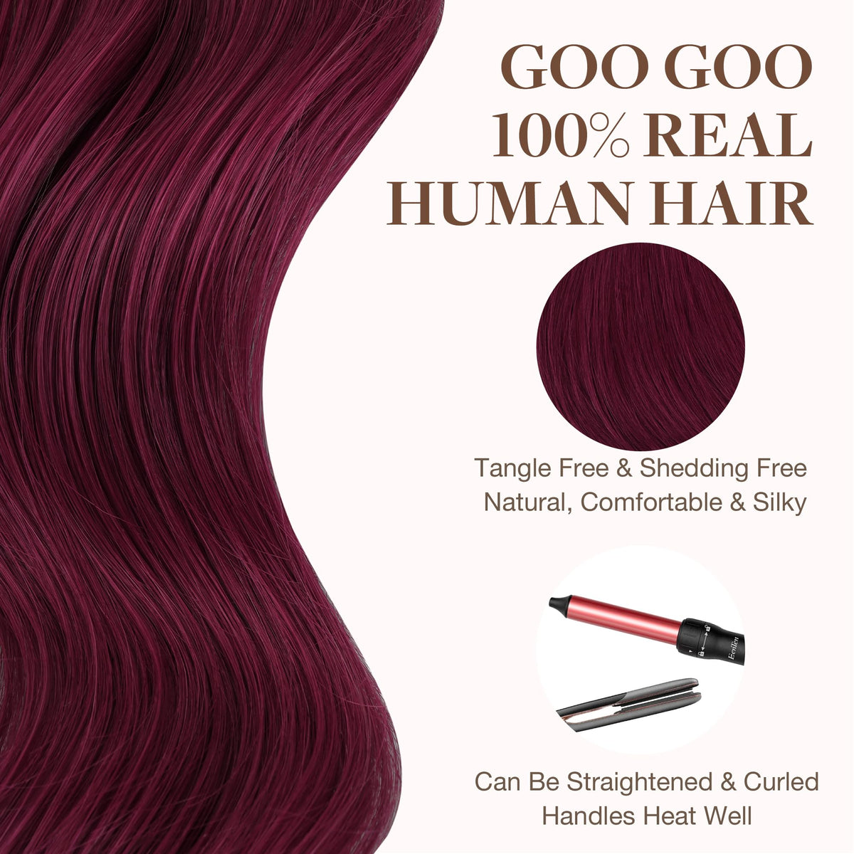 GOO GOO Tape in Hair Extensions displayed on a mannequin