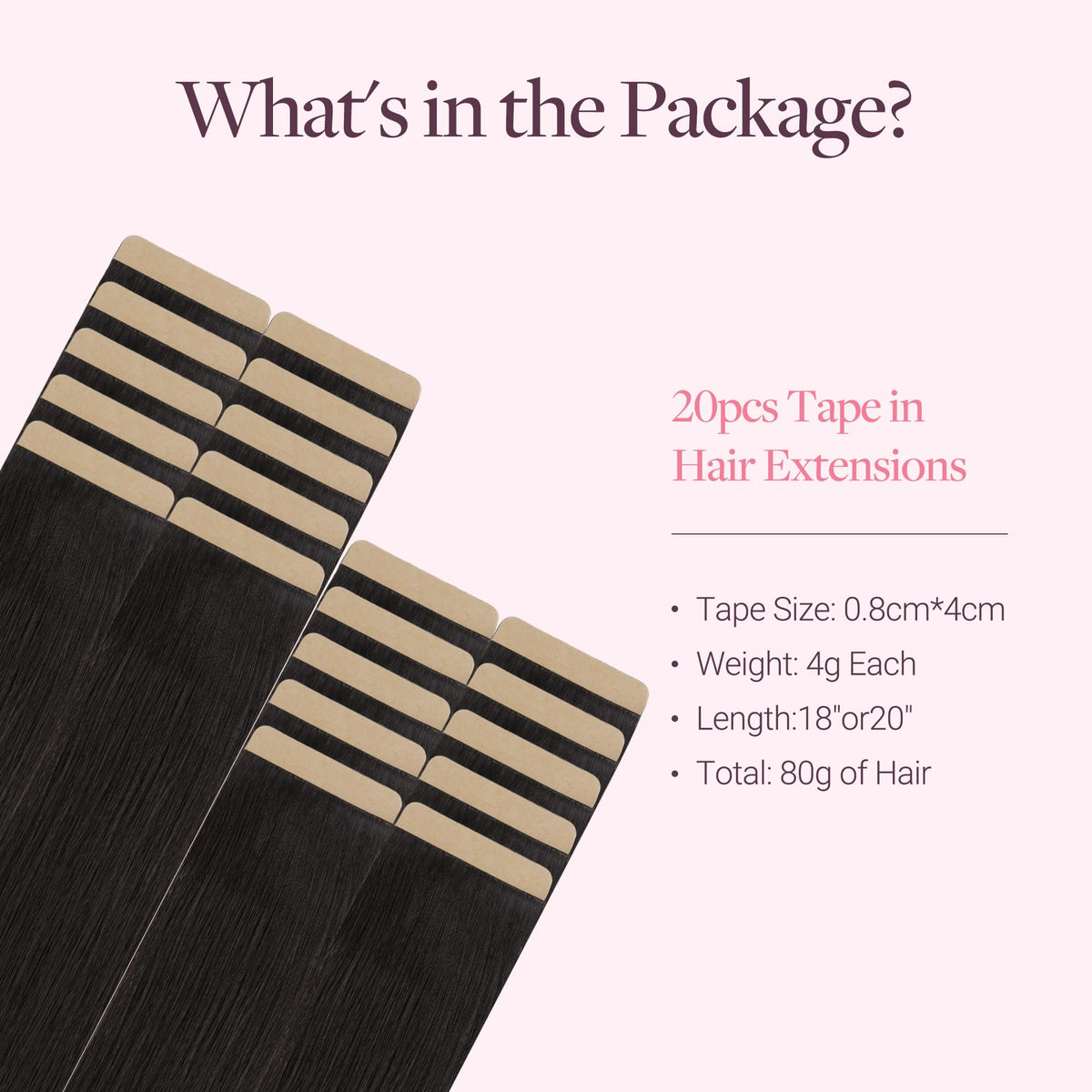 GOO GOO Tape in Hair Extensions displayed on a model