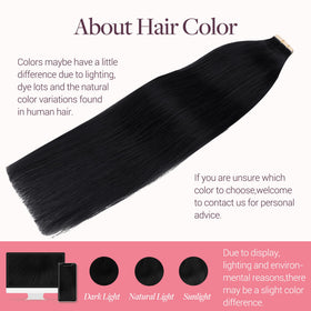 GOO GOO Tape in Hair Extensions displayed on a model