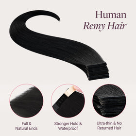 GOO GOO Tape in Hair Extensions displayed on a model