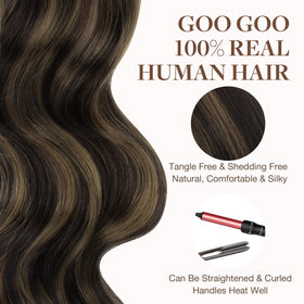 GOO GOO Tape in Hair Extensions displayed with care instructions