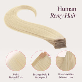 GOO GOO Tape in Hair Extensions displayed with natural hair