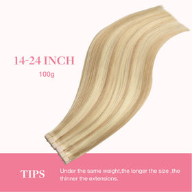 GOO GOO Tape in Hair Extensions displayed with natural hair