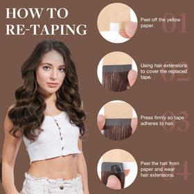 GOO GOO Tape in Hair Extensions displayed with natural light