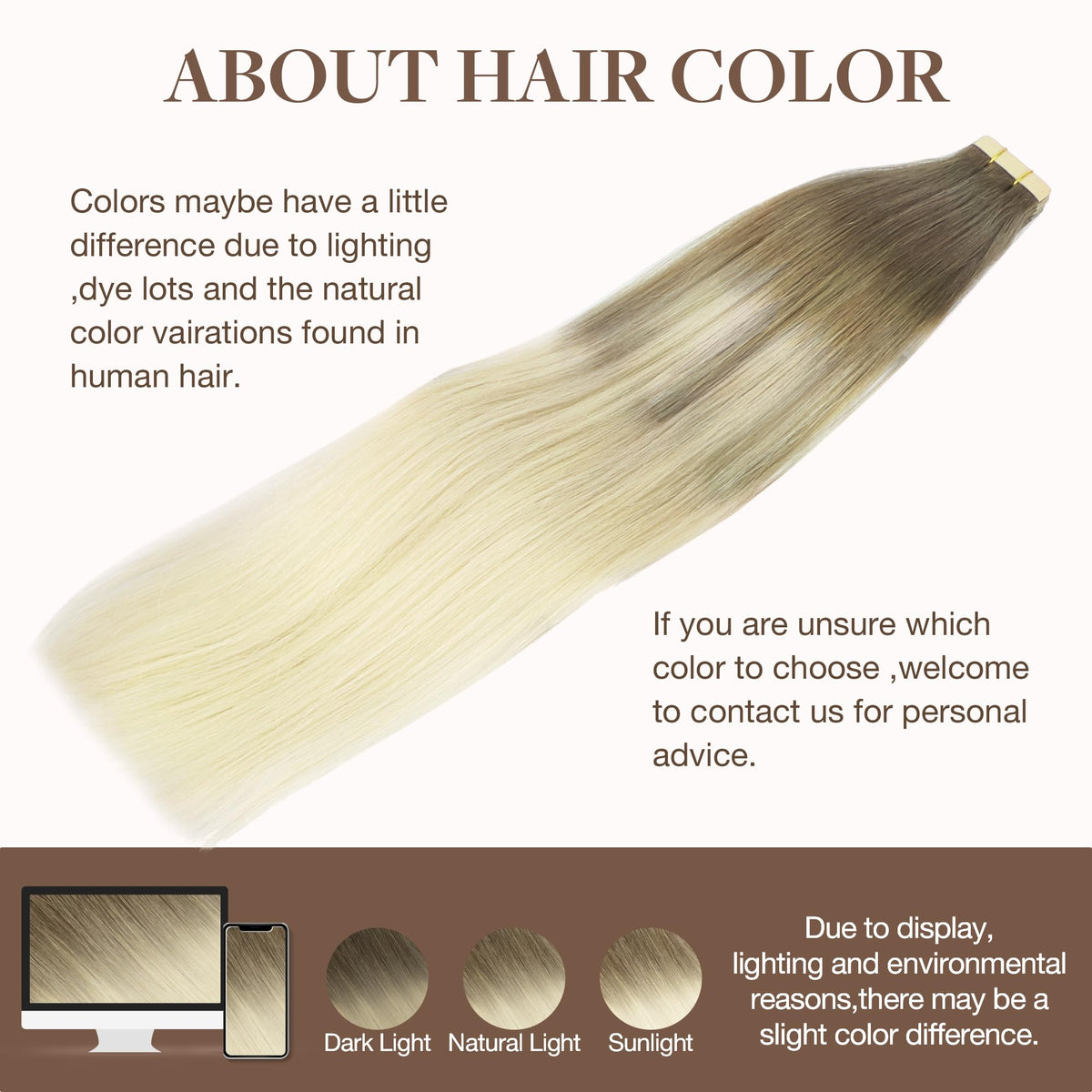 GOO GOO Tape in Hair Extensions displayed with styling tools